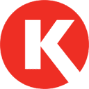 letra K blanca sobre círculo rojo