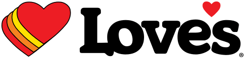 símbolo de corazón a rayas rojas con tipografía Love's