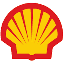 Shell gas station brand logo: yellow scallop shell on red background