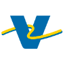 Valero gas station brand logo: blue and yellow Valero wordmark